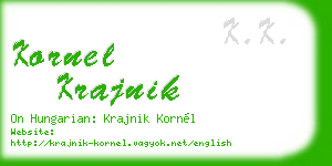 kornel krajnik business card